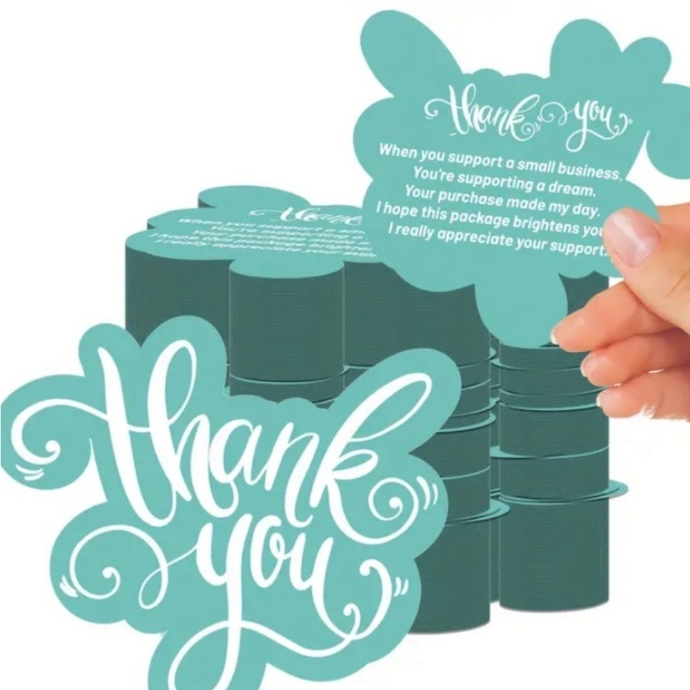 25 Blue Thank You Splat Cards
